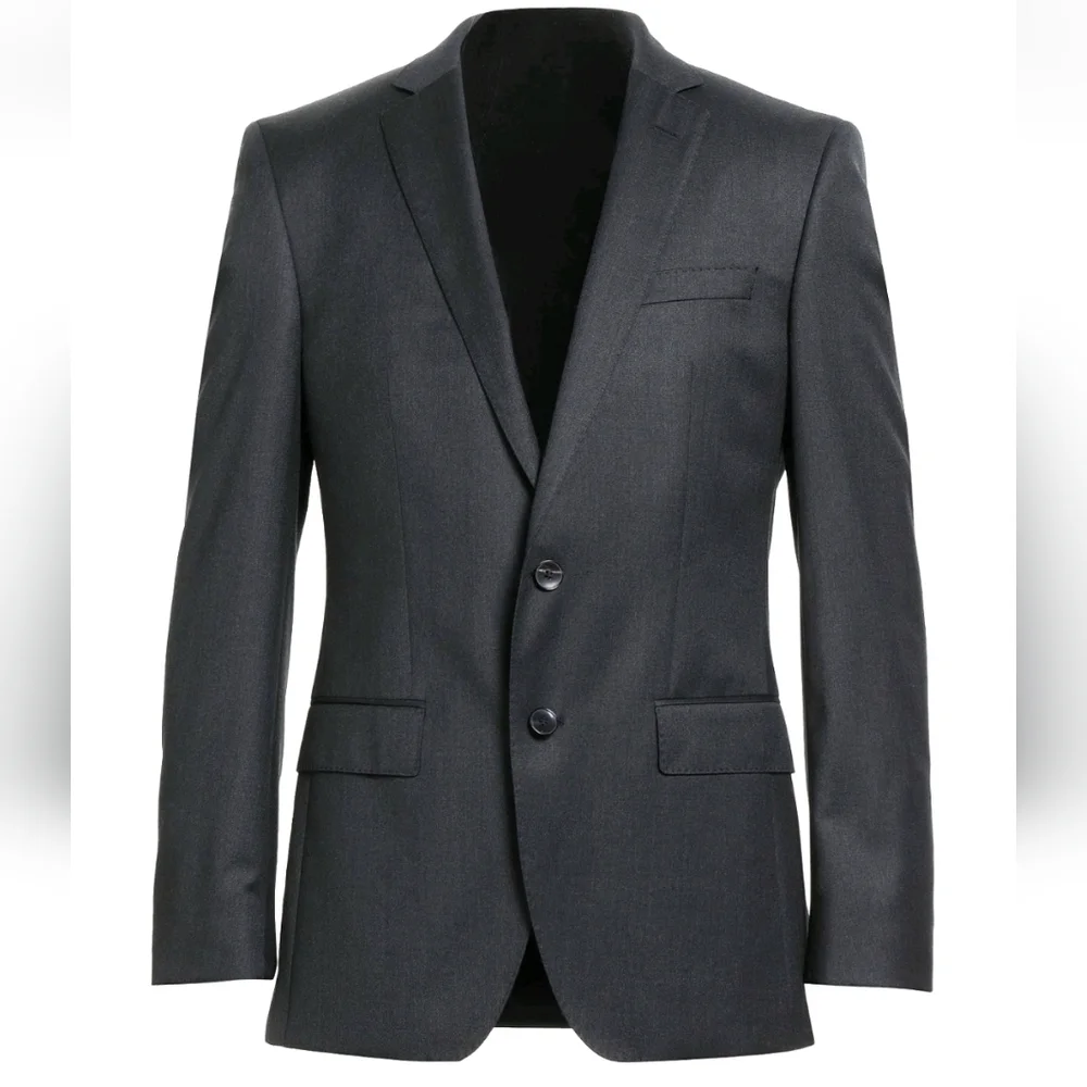 Hugo Boss Mens Blazer Size 40 Regular Charcoal Virgin Wool H Huge 214 Slim Fit